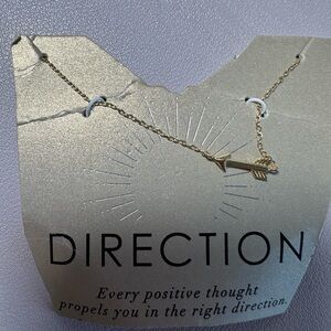 Target Direction Gold Plated Sterling Silver Arrow Necklace